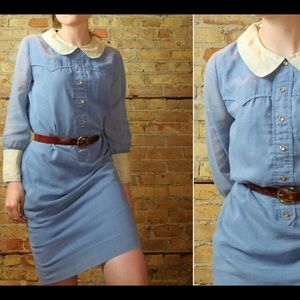 Sale: Vintage Powder Blue Collared Dress